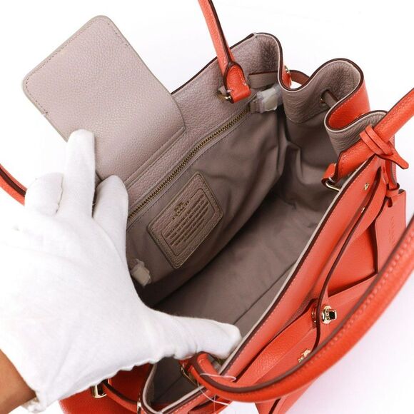 NWT Coach Turnlock Refined Pebble Leather Bucket Tote Watermelon - Picture 10 of 13